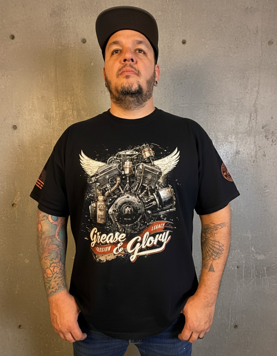 Grease and Glory  Legacy Tee
